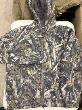 Abercrombie & Fitch Camouflage Zip Up Jacket Hooded Men’s Large (relaxed) NWOT